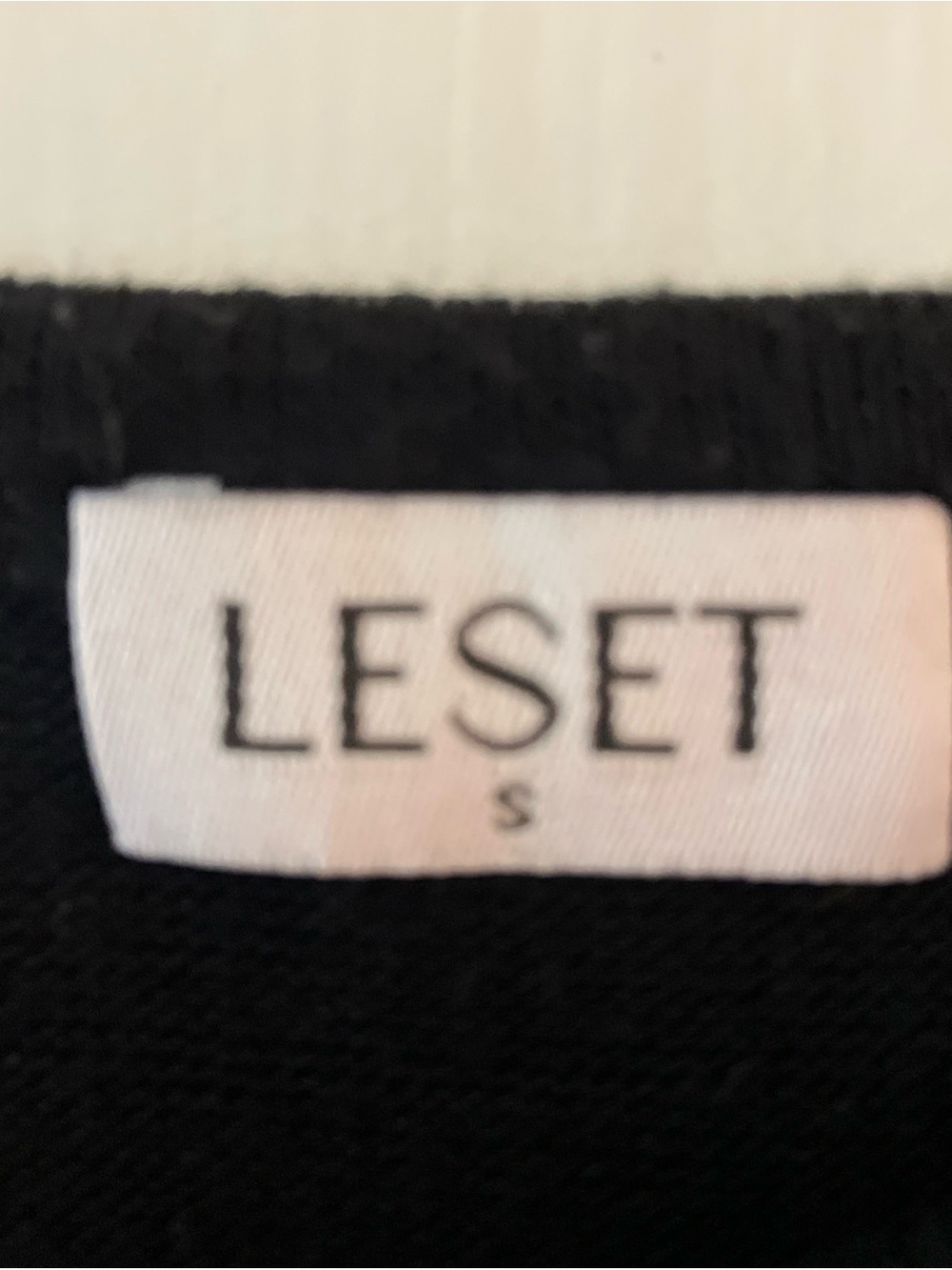 LESET Black Long Sleeve Top Womens Small Stretch Minimalist Basic - Picture 3 of 5